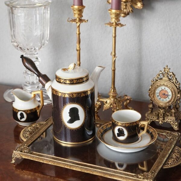 Rare Limited Edition Royal Copenhagen Porcelain Colonial Coffee Service Set in Fitted Chest